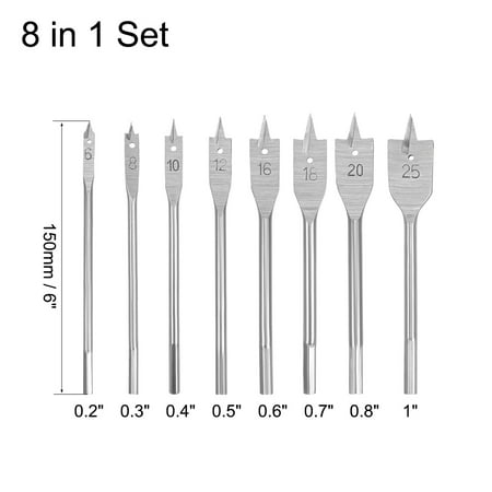 Wood Flat Bits Spade Boring Drill Bit Quick Change Shank Paddle Flat Bits for Woodworking Wood Flat Bits Spade Boring Drill Bit Quick Change Shank Paddle Flat Bits for Woodworking